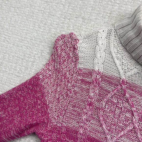 VTG Cotton Country Multicolor Sweater Women S Heavy 3D Cable Knit Canada made - Picture 8 of 16